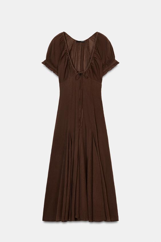 Zara Chiffon Godet Midi Dress