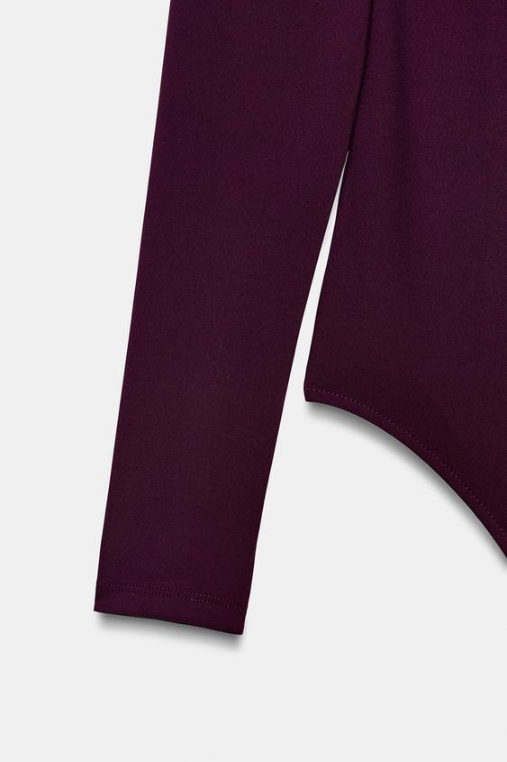 Zara Bodysuit with Ties and Open Back (Purple)
