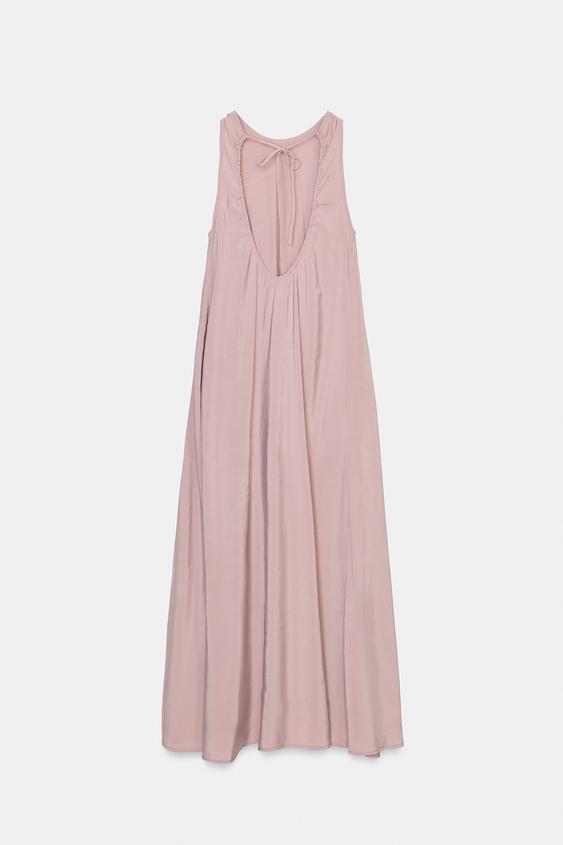 Zara Flowing Midi Dress (Dusty Mauve)