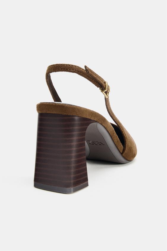 Zara Slingback Heel Shoes (Chocolate Brown)