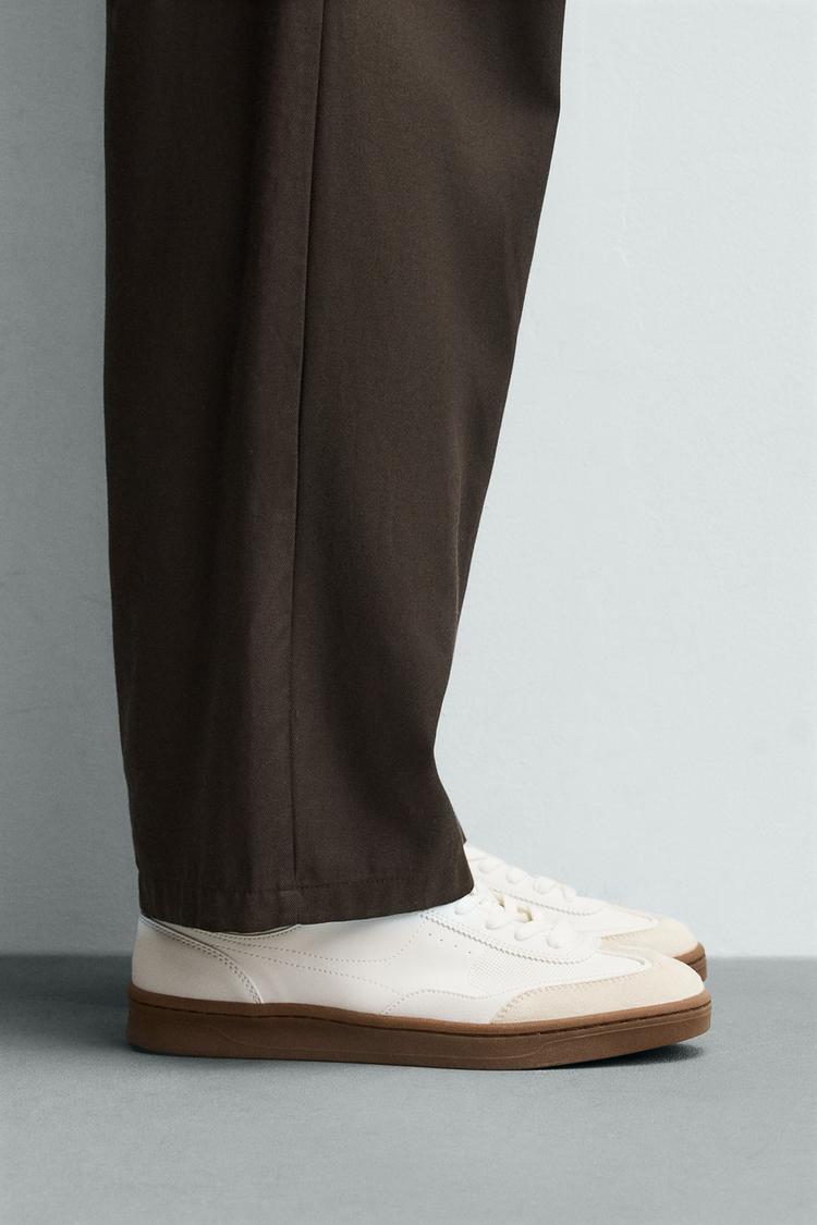 Zara Trainers with Contrast Sole (White)