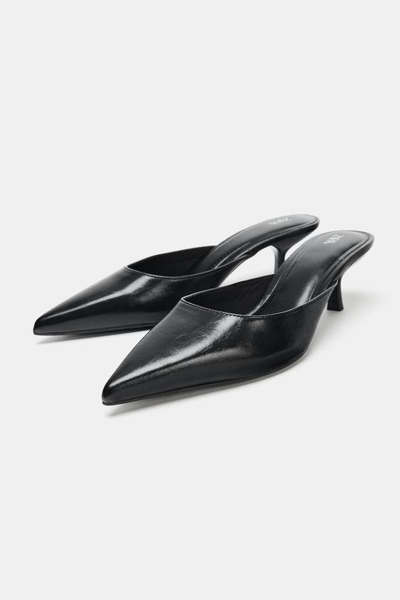 Zara Mule Heel Shoes (Black)