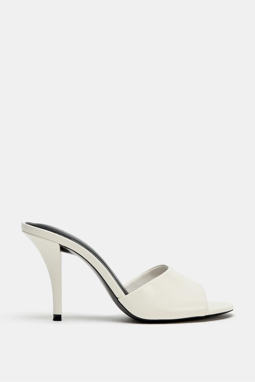 Zara Slingback Heel Sandals (White)