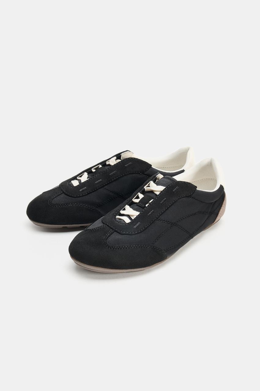 Zara Soft Contrast Running Trainers (Black)