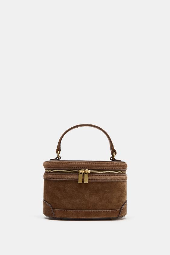 Zara Leather Vanity Handbag (Brown)