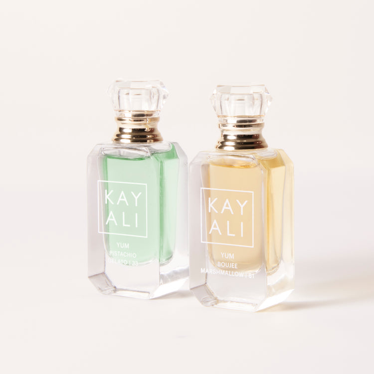 Kayali Yum Pistachio Gelato 33 and Yum Boujee Marshmallow 81 Mini Duo