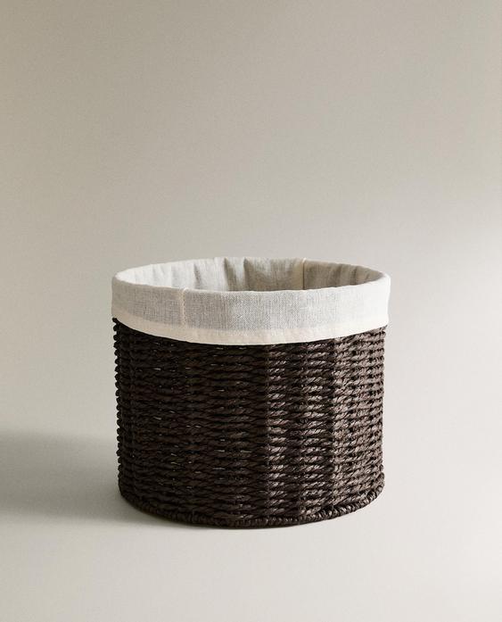 Zara Home Round Basket with Cotton Lining