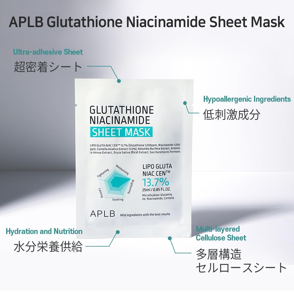 APLB Glutathione Niacinamide Sheet Mask (x10)
