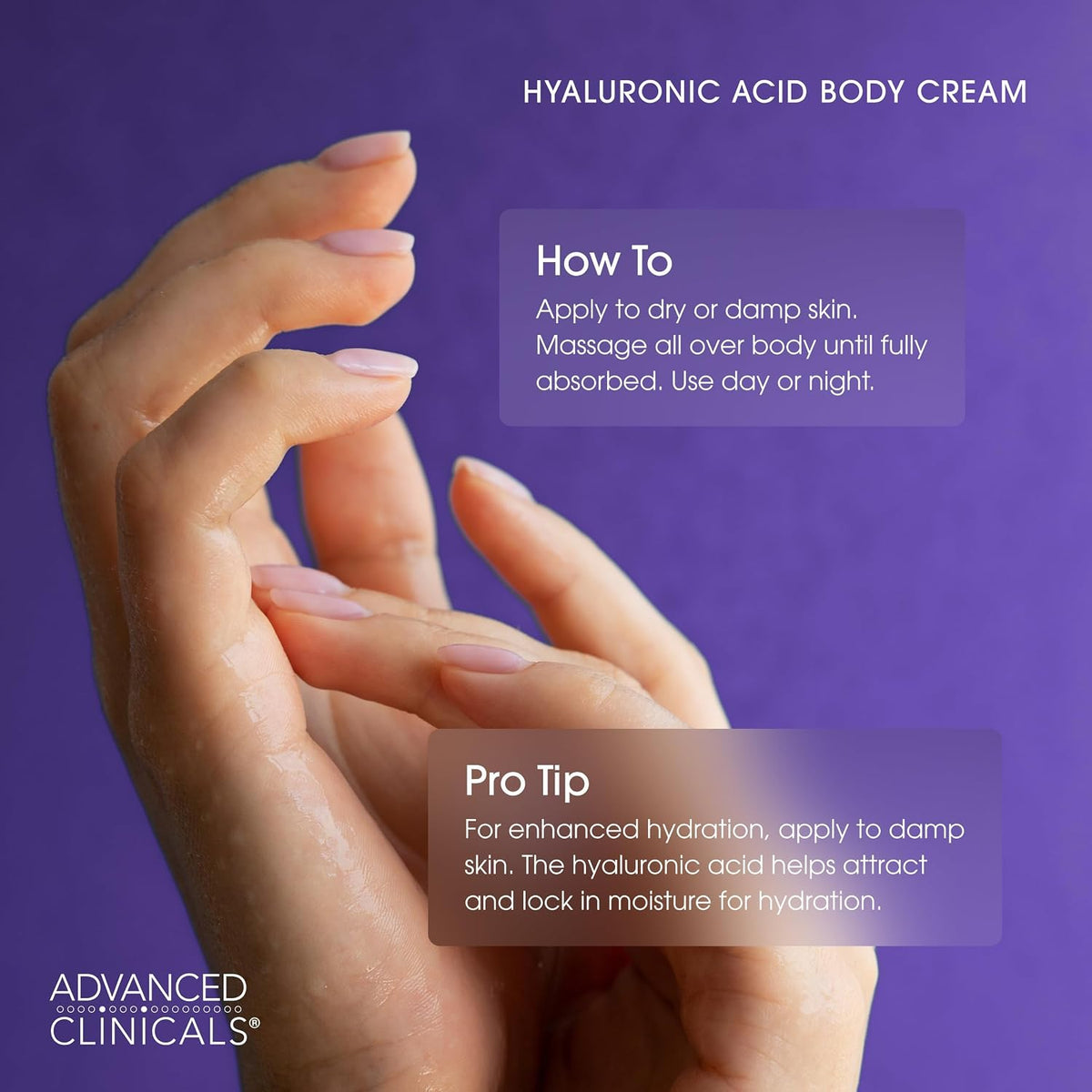 Advanced Clinicals Hyaluronic Acid Hydrating Body Cream 454g