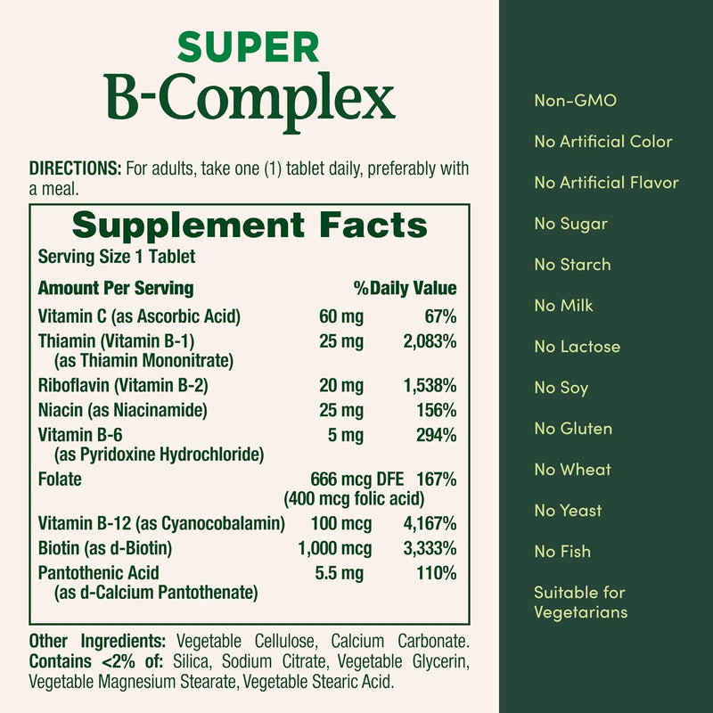 Nature's Bounty B-Complex with Vitamin C Energy Support Tablets