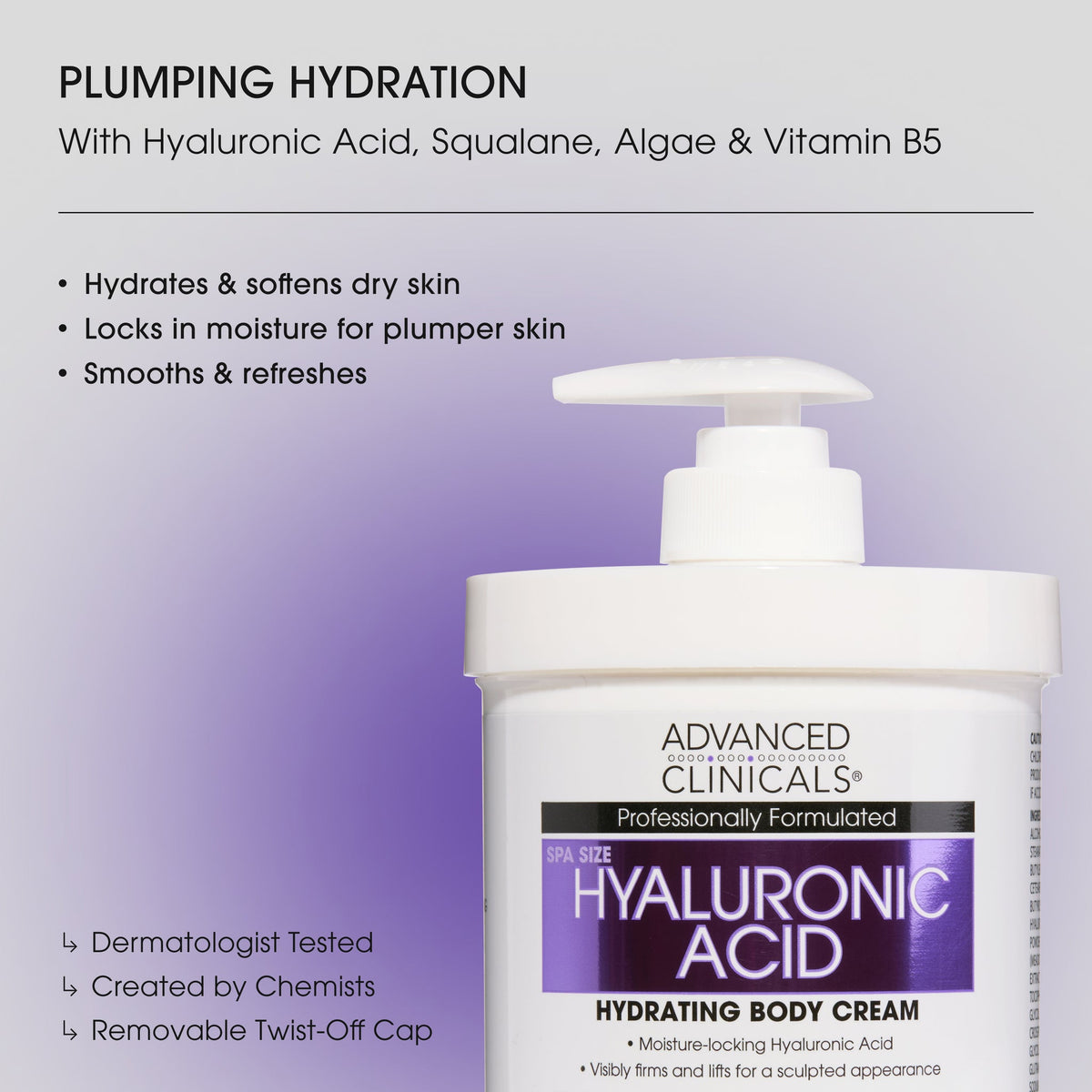 Advanced Clinicals Hyaluronic Acid Hydrating Body Cream