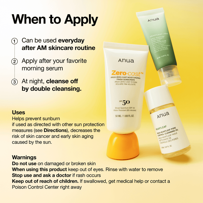 ANUA Zero-Cast Sunscreen SPF50+
