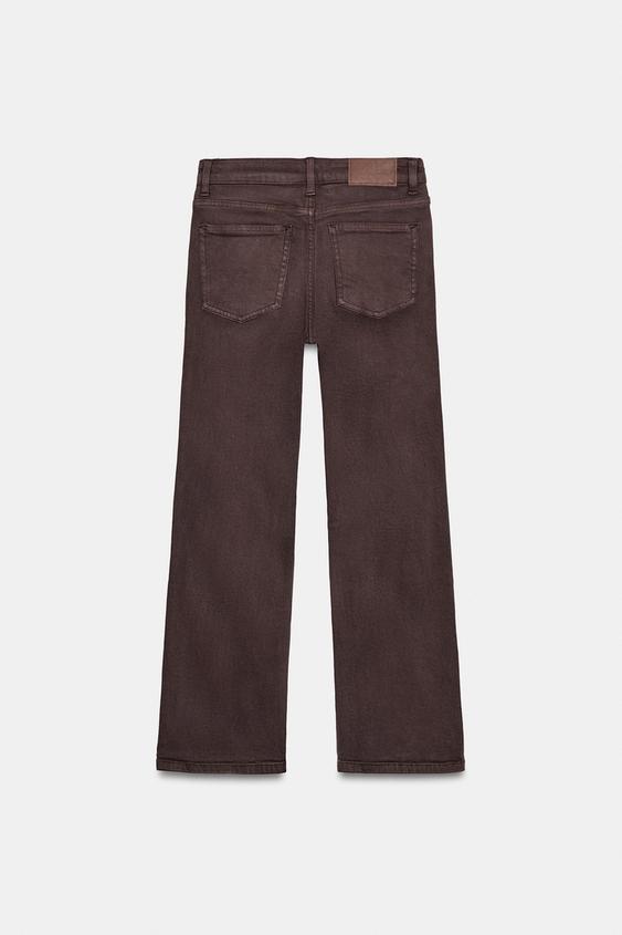 Zara Z1975 Mini Flare High-Waist Jeans (Brown)