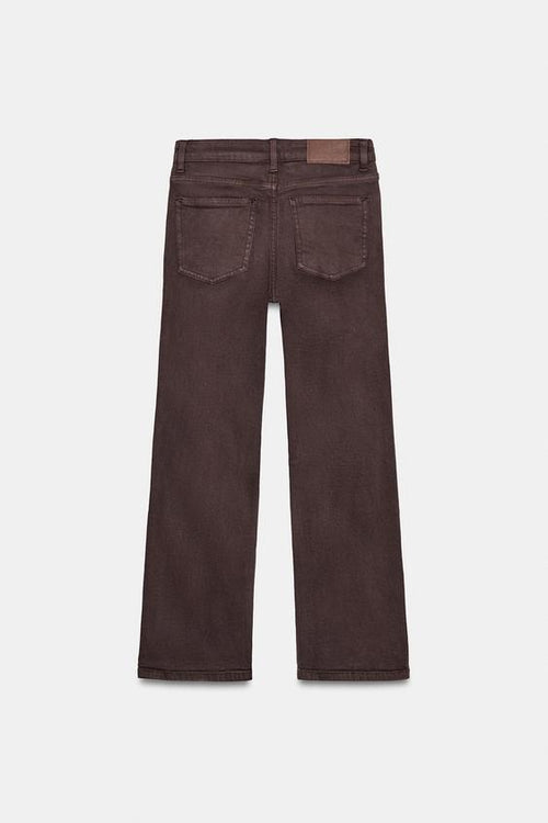 Zara Z1975 Mini Flare High-Waist Jeans (Brown)