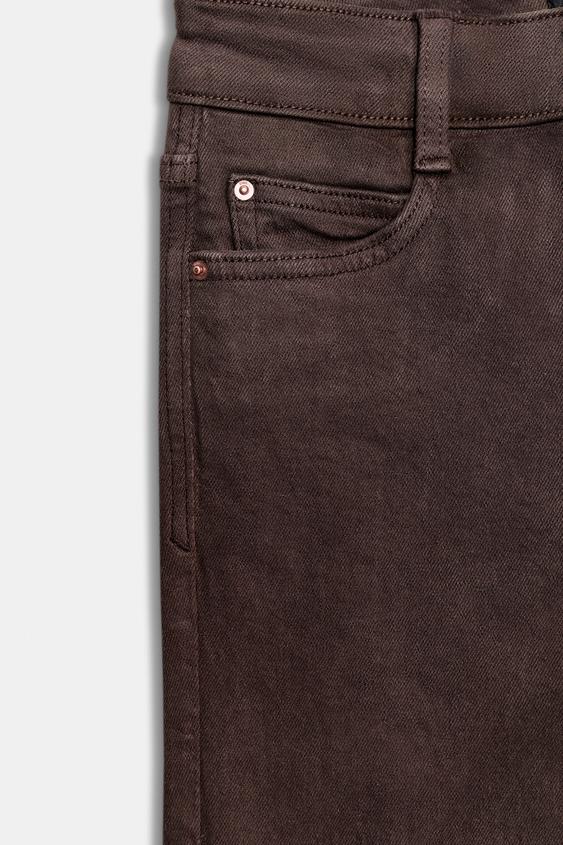 Zara Z1975 Mini Flare High-Waist Jeans (Brown)