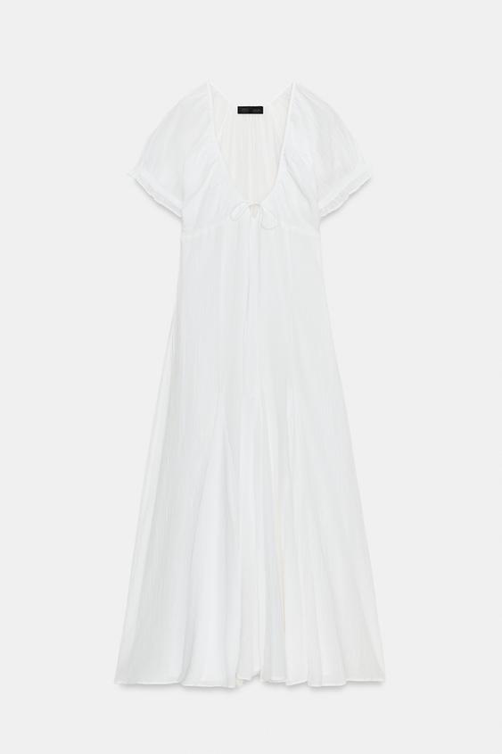 Zara Chiffon Godet Midi Dress