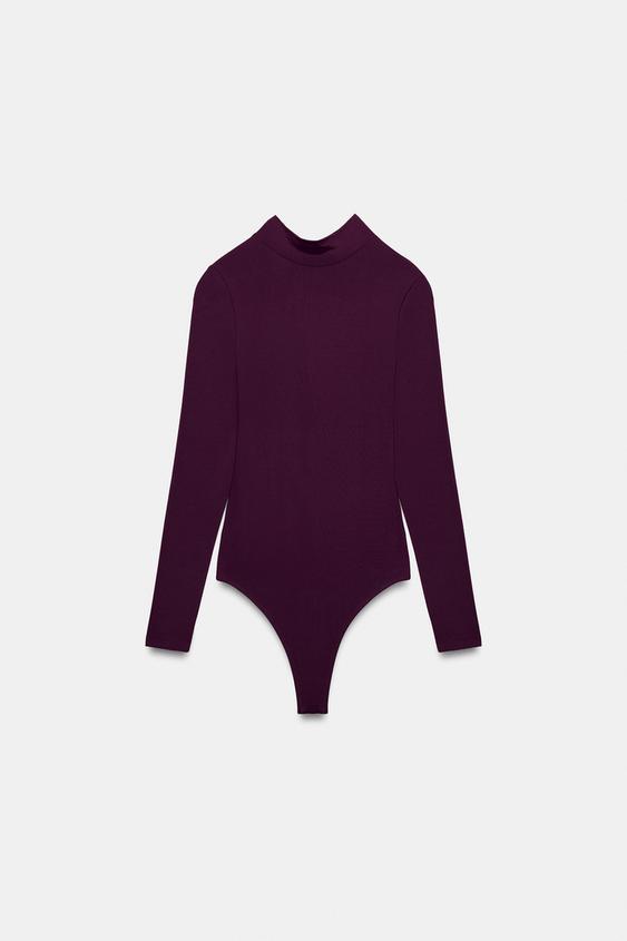 Zara Bodysuit with Ties and Open Back (Purple)