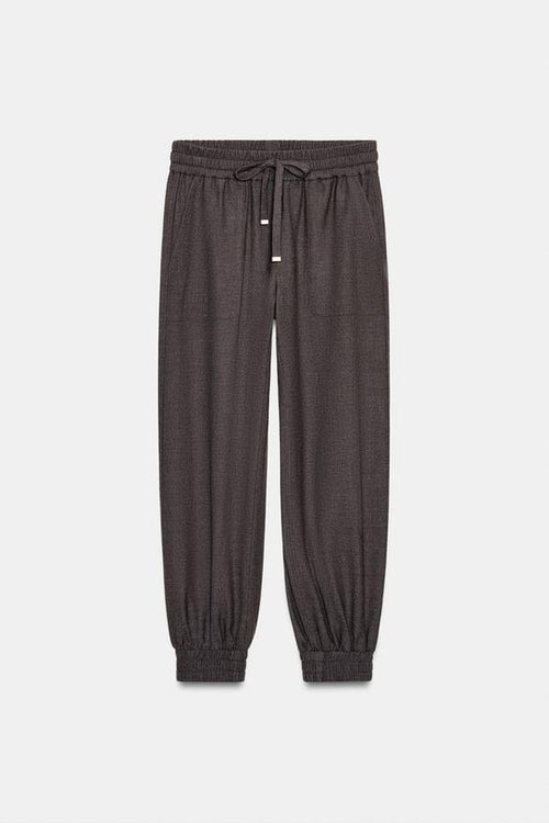Zara Jogging Trousers with Elasticated Cuffs (Brown Marl)