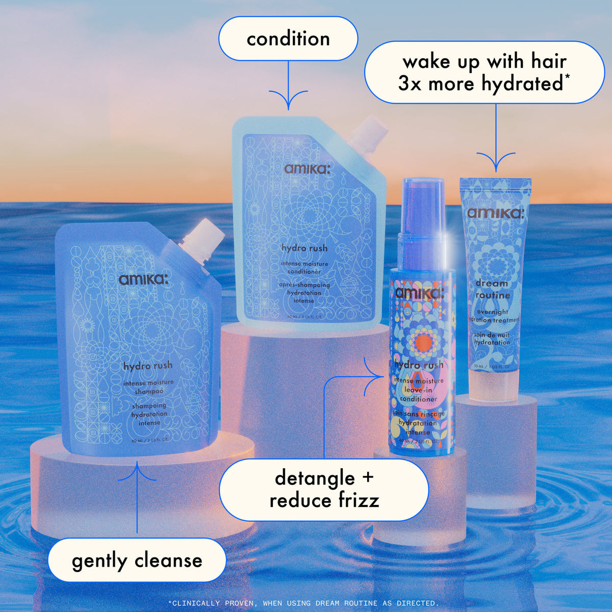 amika Hydro Dream Hydration Routine Trial Set