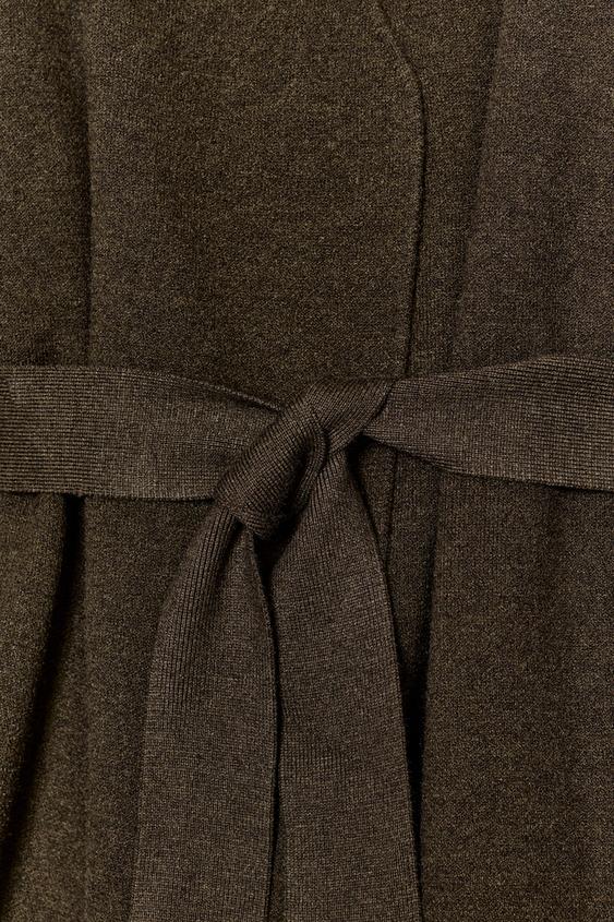 Zara Belted Knit Cardigan (Brown)