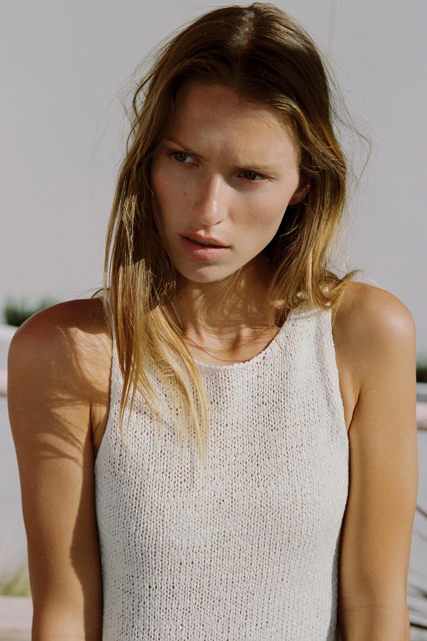 Zara Chunky Knit Top (Ecru)