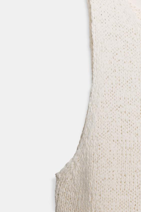 Zara Chunky Knit Top (Ecru)