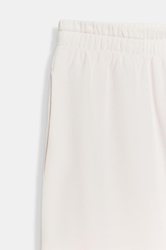 Zara Washed-Effect Wide-Leg Trousers (Pastel Pink)