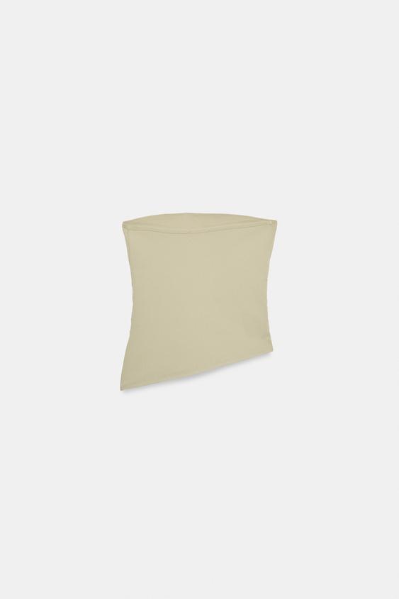 Zara Draped Textured Bandeau Top