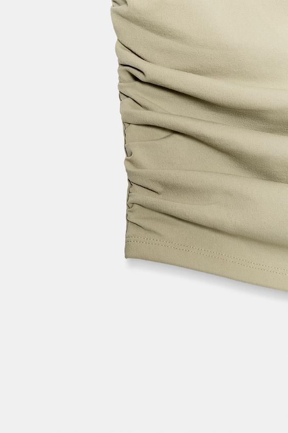 Zara Draped Textured Bandeau Top