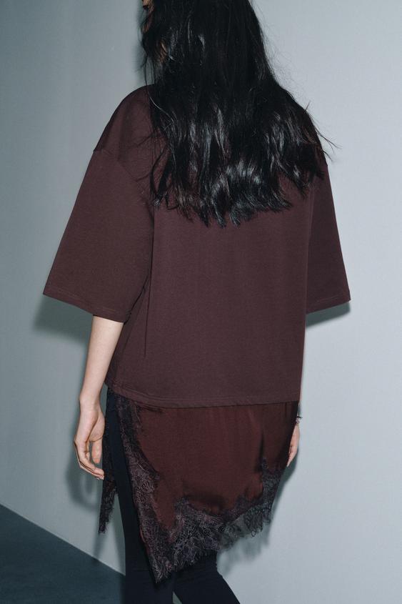 Zara Lace Combined T-Shirt