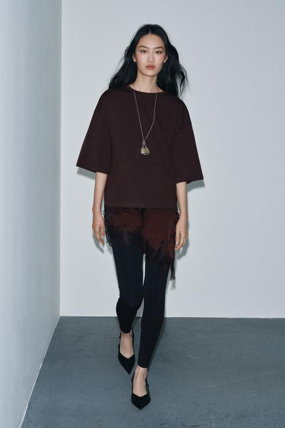 Zara Lace Combined T-Shirt