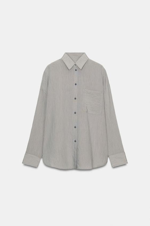 Zara ZW Collection Striped Flowing Shirt (Multicoloured)