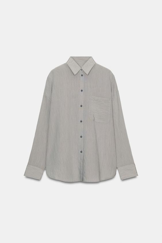 Zara ZW Collection Striped Flowing Shirt (Multicoloured)