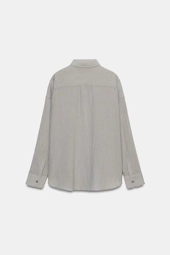 Zara ZW Collection Striped Flowing Shirt (Multicoloured)