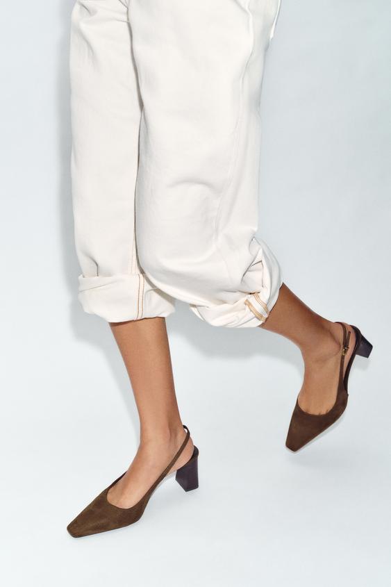 Zara Slingback Heel Shoes (Chocolate Brown)