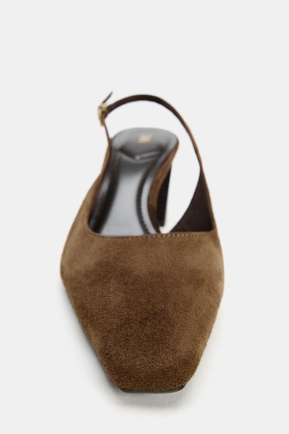 Zara Slingback Heel Shoes (Chocolate Brown)