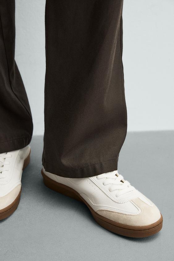 Zara Trainers with Contrast Sole (White)