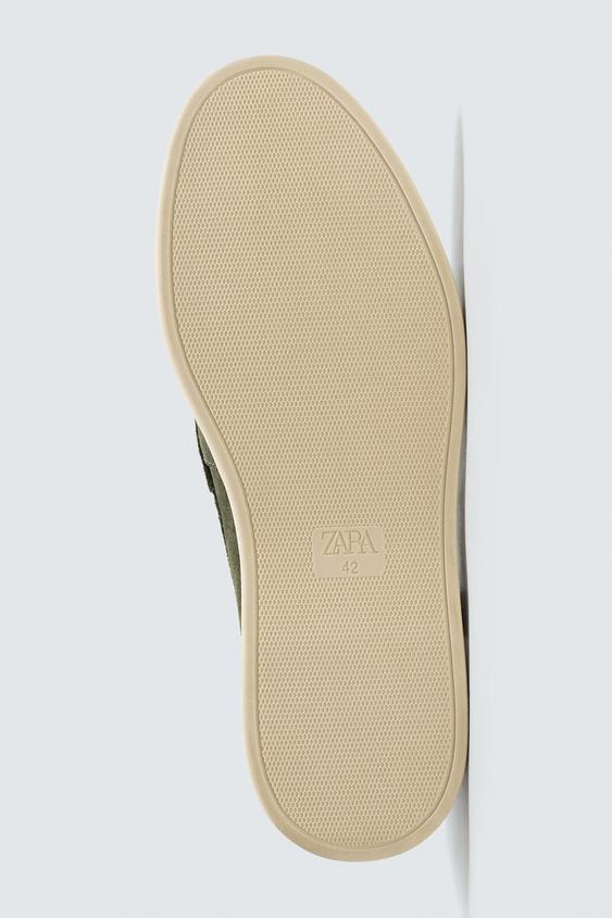 Zara Casual Leather Loafers (Sea Green)