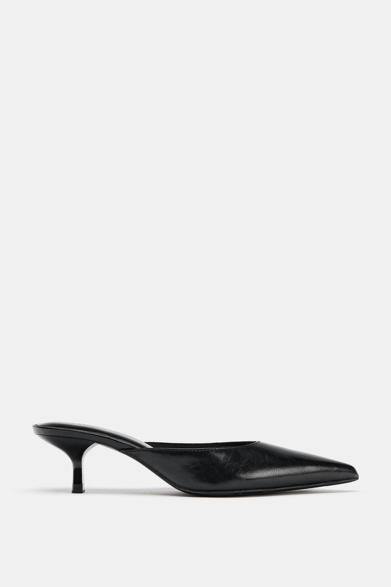 Zara Mule Heel Shoes (Black)