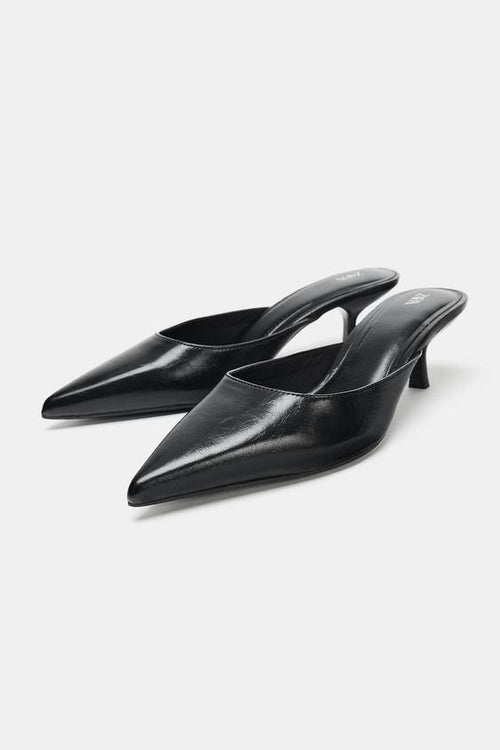 Zara Mule Heel Shoes (Black)