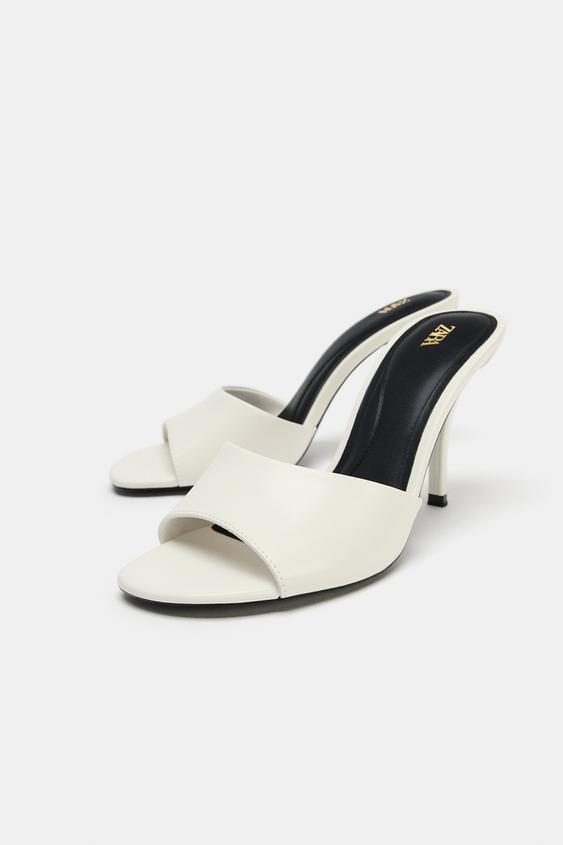 Zara Slingback Heel Sandals (White)
