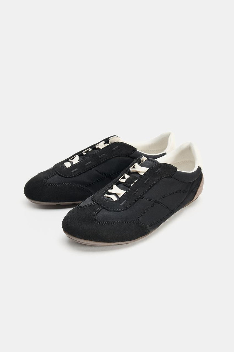 Zara Soft Contrast Running Trainers (Black)