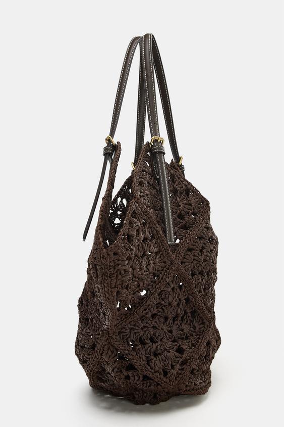 Zara Braided Tote Bag (Brown)