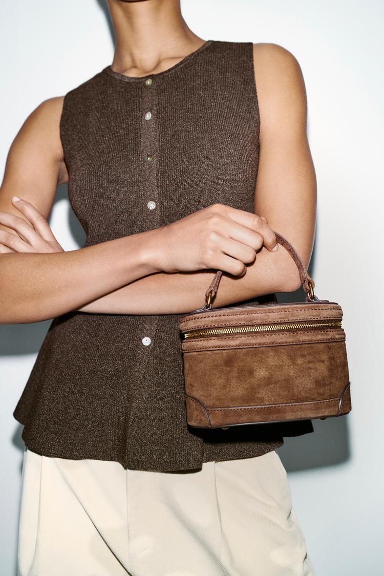 Zara Leather Vanity Handbag (Brown)