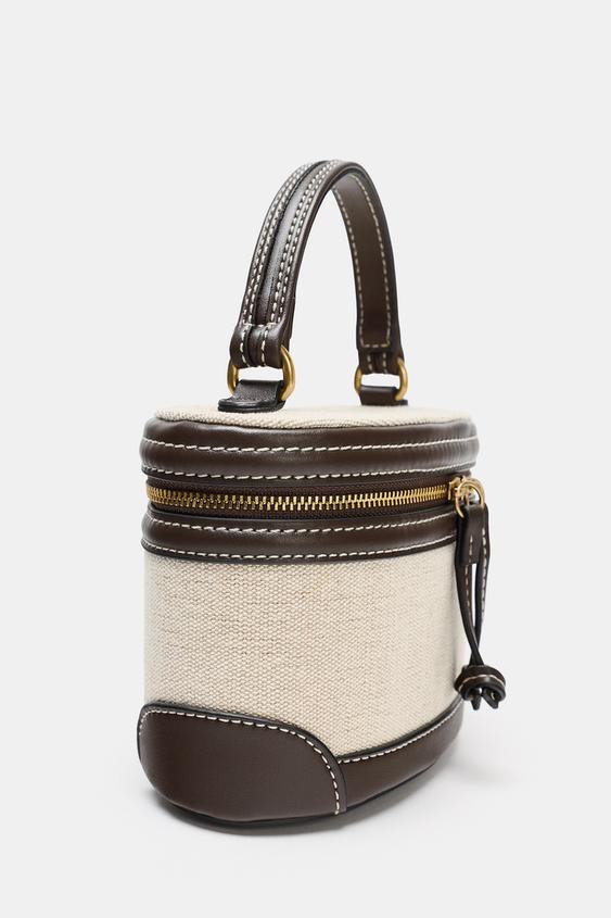 Zara Contrast Rigid Bag (Light Beige)