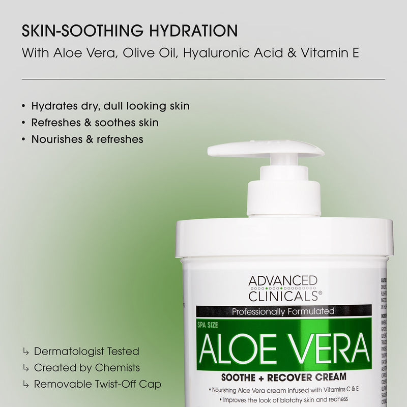 Advanced Clinicals Aloe Vera Soothe and Recover Cream 454g