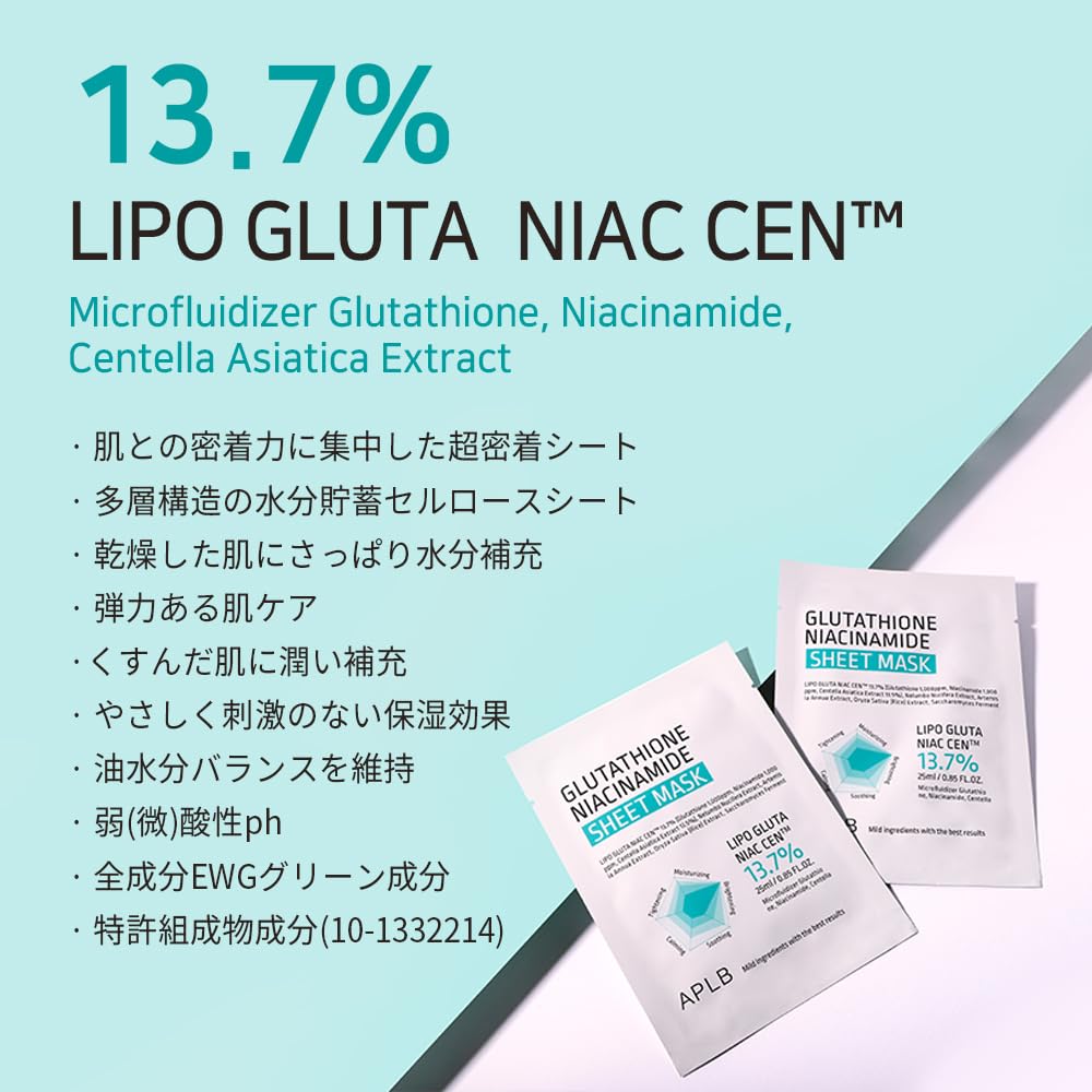 APLB Glutathione Niacinamide Sheet Mask (x10)