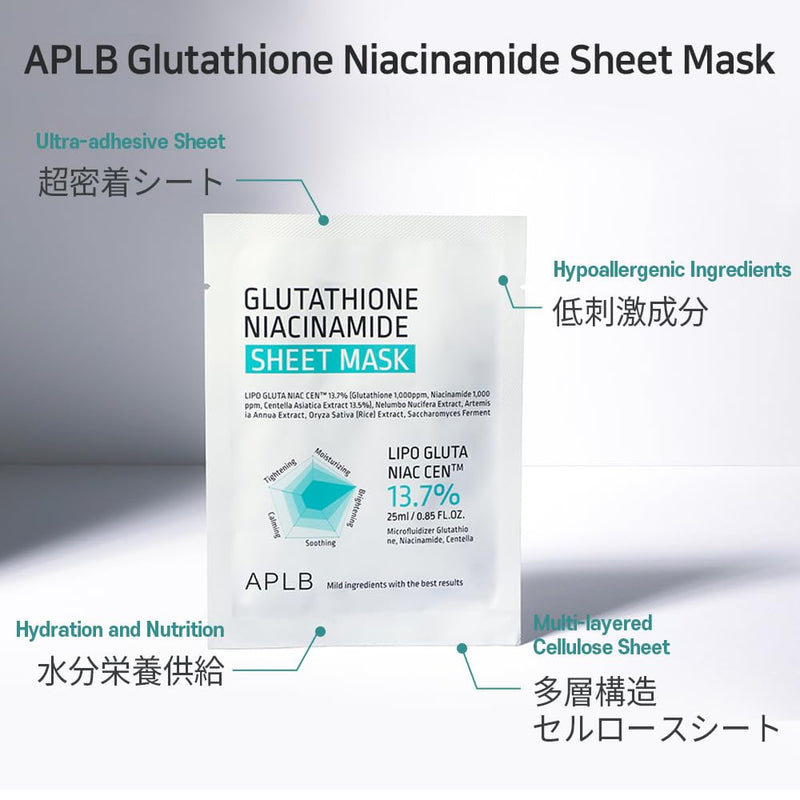 APLB Glutathione Niacinamide Sheet Mask (x10)