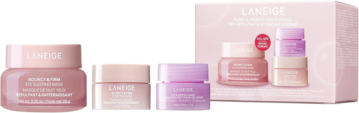 Laneige Plump & Hydrate Trio (Water, Eye and CICA Sleeping Masks)