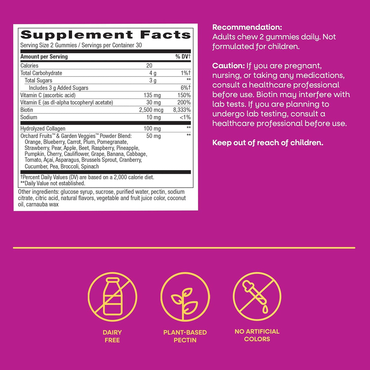 Nature's Bounty Hair Skin & Nails Gummy Multivitamin (50mg)